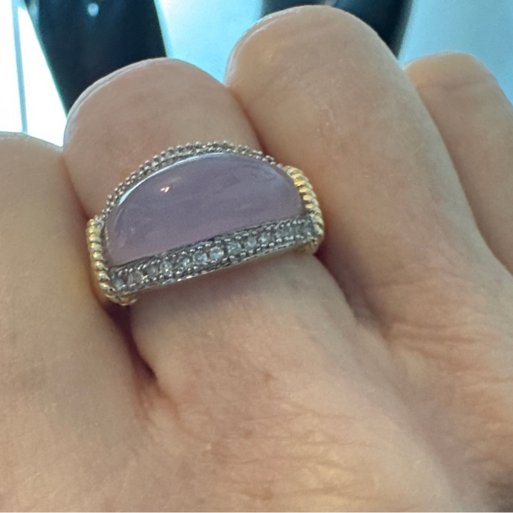 Lavender Jade and diamond ring - Picture 5 of 8